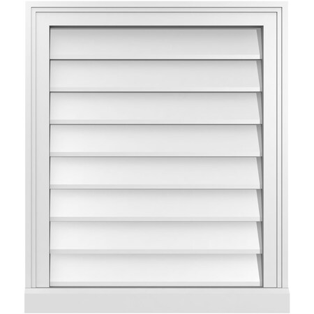 Ekena Millwork Vertical Surface Mount PVC Gable Vent w/ 2"W x 2"H , Brickmould Sill Frame, 22"W x 26"H GVPVE22X2603SN